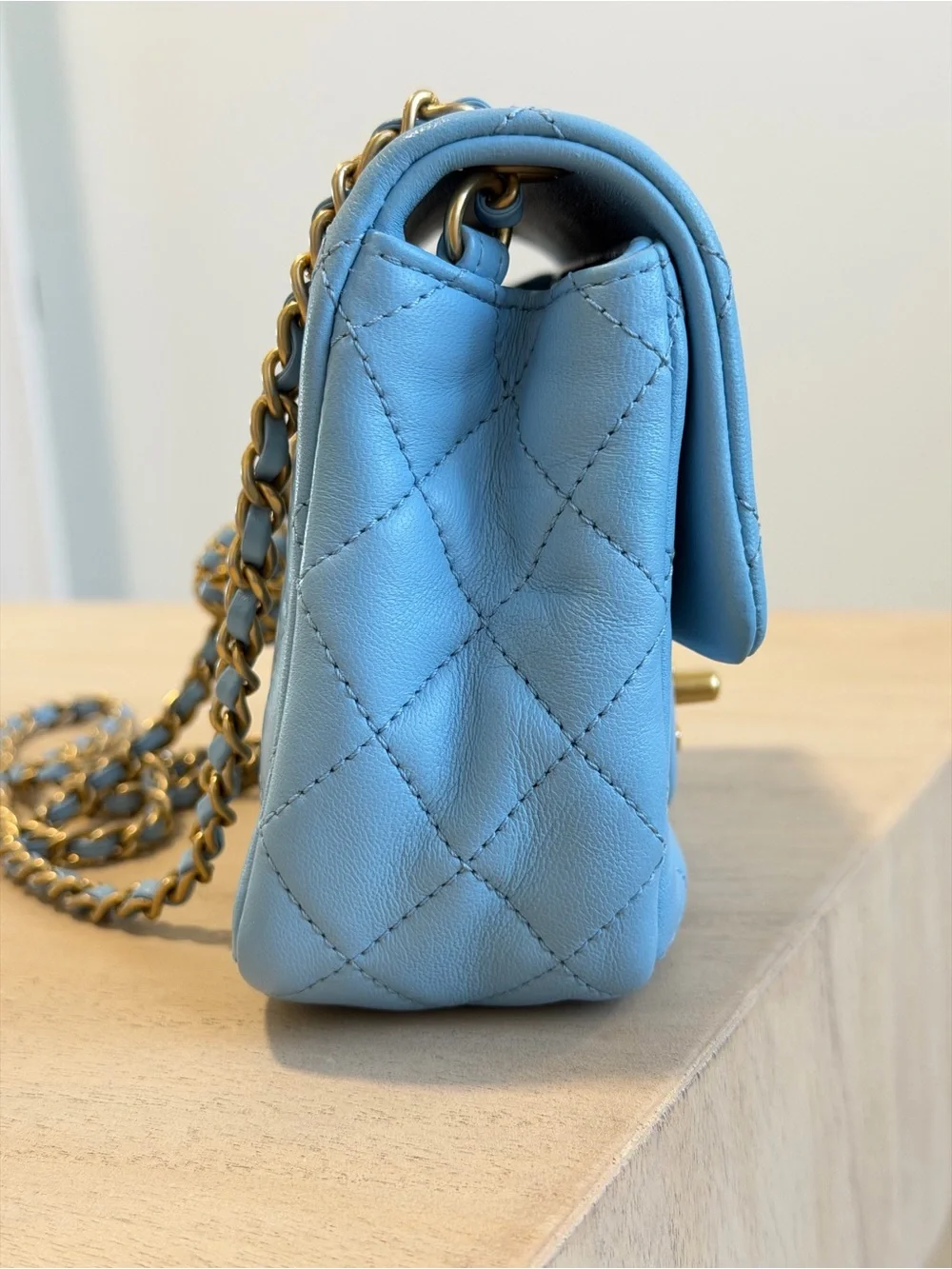 CHANEL Pearl Crush Square Flap Bag Quilted Lambskin Mini